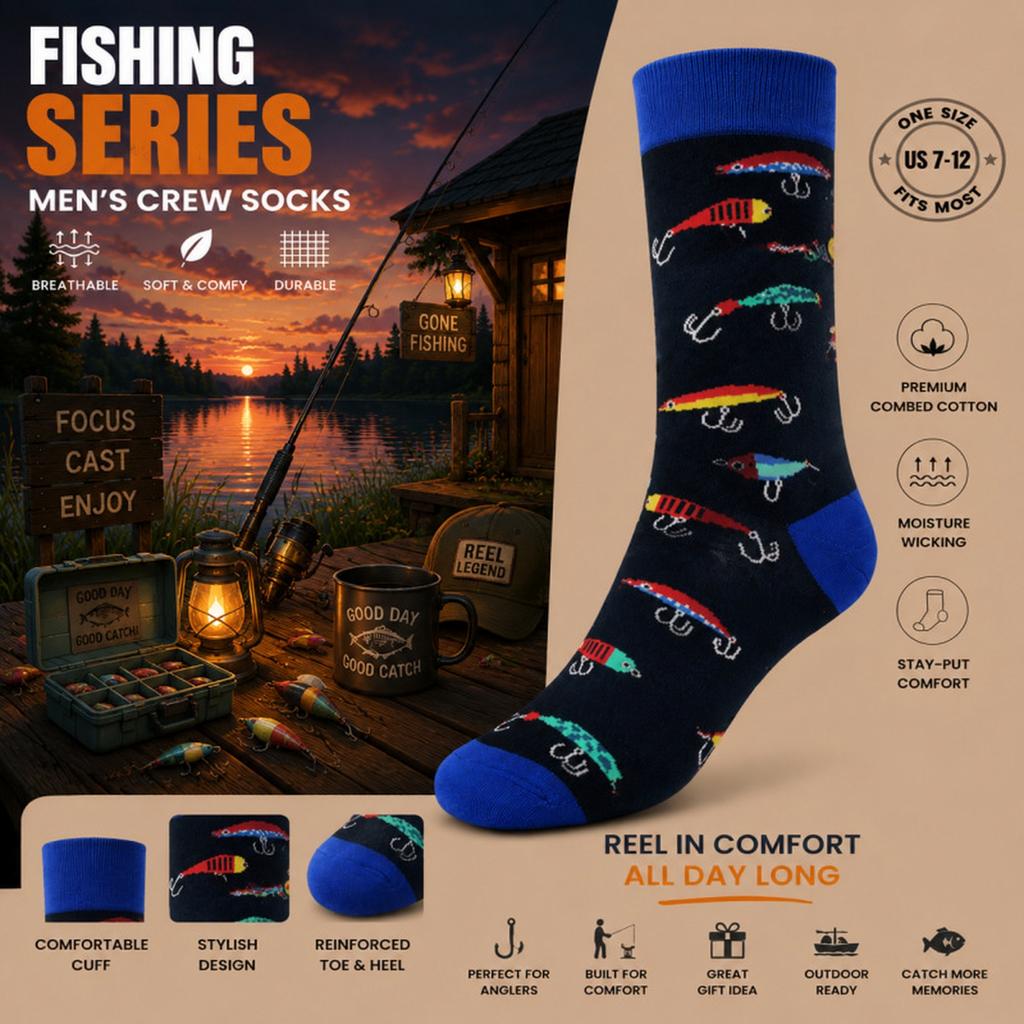 Unisex Cotton Long Socks for Men and Women - Trendy Printed Design for Daily Wear