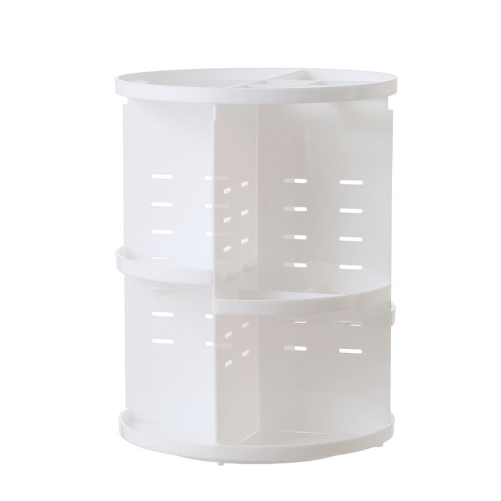 

360 Degree Rotating Rotating Display Stand Space Saving Cosmetic Storage Box Bathroom белый