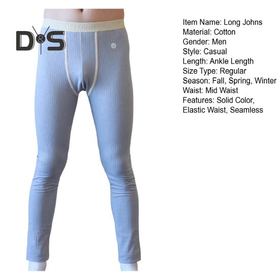 Winter Long Johns U Convex Bulge Pouch Thin High Elasticity Bottoming Pants Neatly Stitched Solid Color Leggings Homewear Sleepwear Trousers