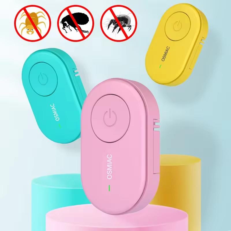 Collar ultrasónico portátil para mascotas Anti Pulgas Garrapatas Piojos Ácaros Repelente de Mosquitos Limpieza de Pelo de Perro Gato Aseo Accesorio Protector