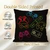 Pattern Colorful Graffiti Game Gamepad Cushion Cover Decorative Cushions Covers Cover Sofa 50X50 Pillow 4 Piece 45X45 40X40