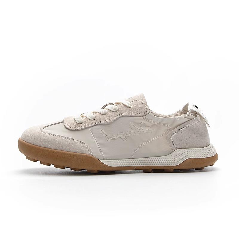 Leather women's new ballet lace-up retro versatile, lightweight and breathable sports little white shoes