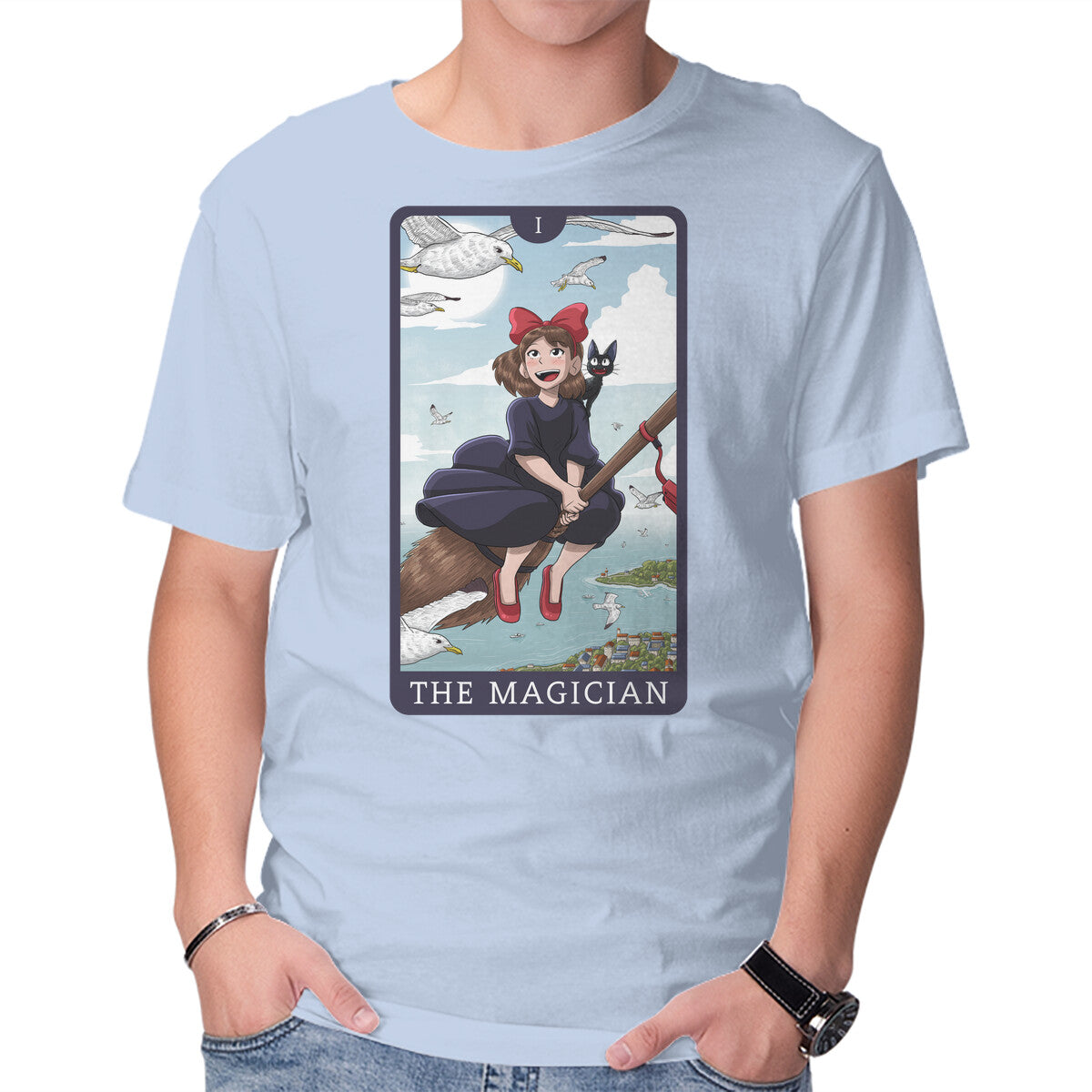 Unisex Crew Neck T-Shirt The Magician Ghibli Graphic Short Sleeve Casual Tee XXXL