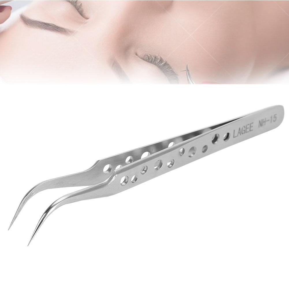 Grafting False Eyelashes Stainless Steel Tweezers Eye Lashes Extension Tool(NH-15 Curved)