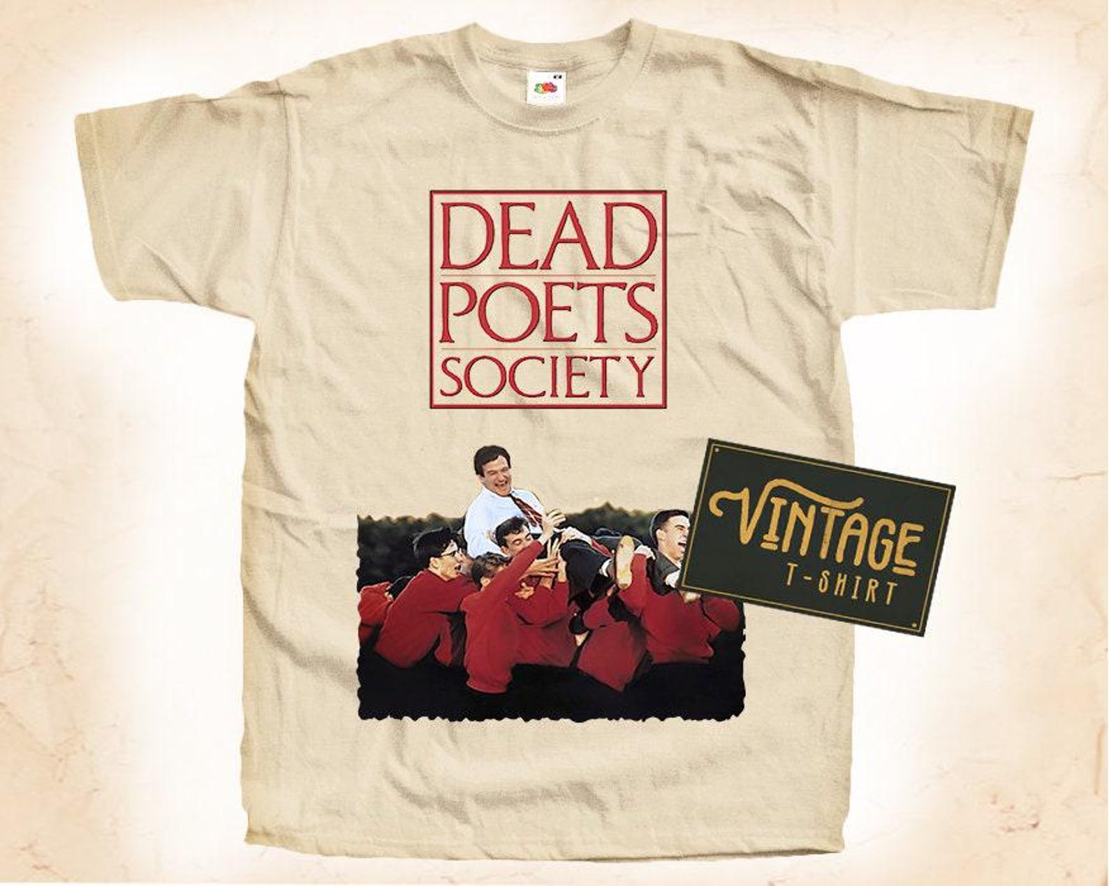 Dead Poets Society V2 T-Shirt Tee Natural Vintage Cotton Movie Poster All Sizes S M L XL 2X 3X 4X 5X 4XL