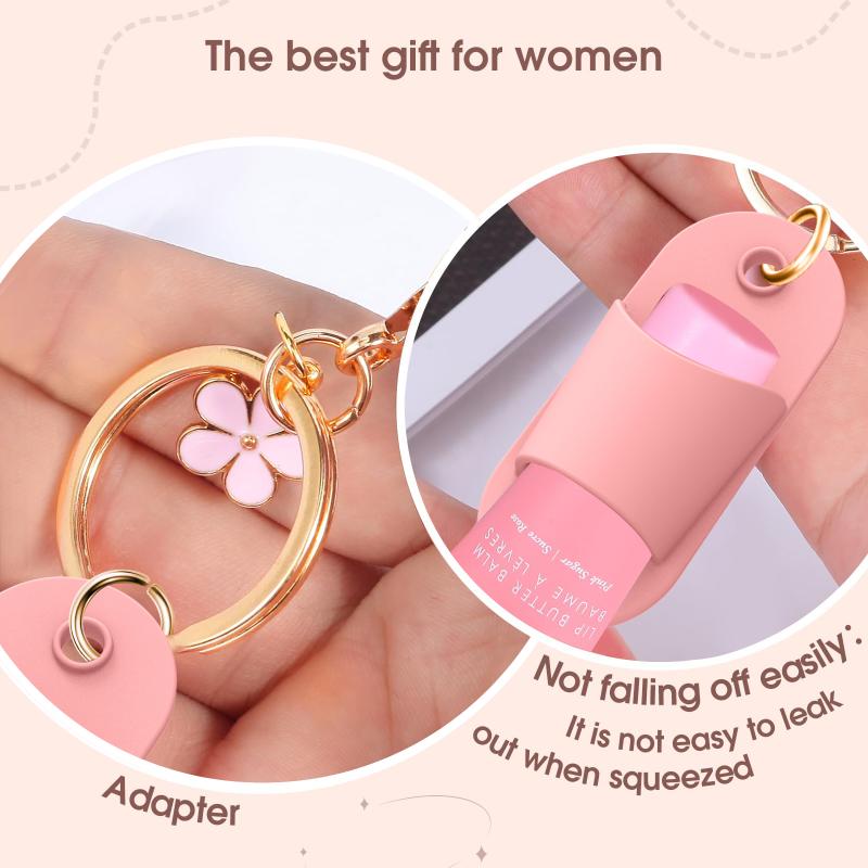 Slipper Shape Silicone Keychain Cap Accessories Portable Durable Holder Keychain Compatible For Lipgloss Storage And Balm Cap