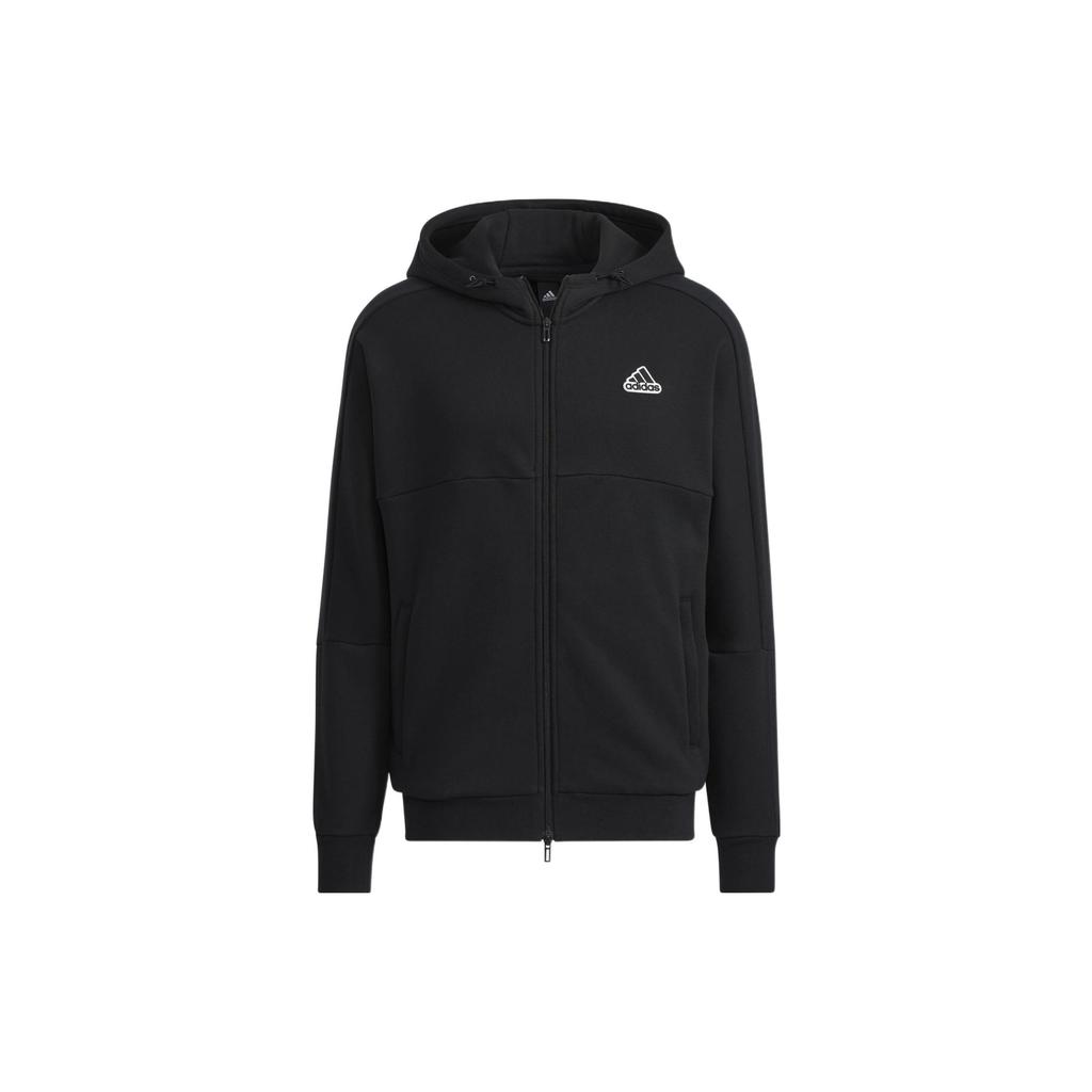 Adidas Spliced Hooded Zip-Up Jacket Men Outerwear Black HG1835