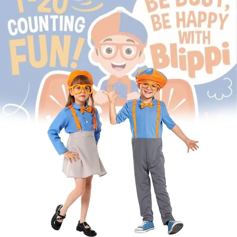 Blippi Childrens Costume For World Book Week Party With Polyester Fabric For Kids 3 To 8 Years