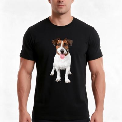 Jack Russell Terrier Tshirt Summer Casual Cotton Tee Oversized Streetwear Tops Vintage Graphic Print Loose Fit Short Sleeve