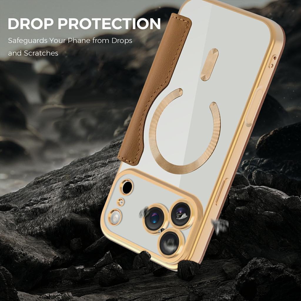 For iPhone 17 Pro Max Case Compatible with MagSafe Rhombus PU Leather Phone Cover