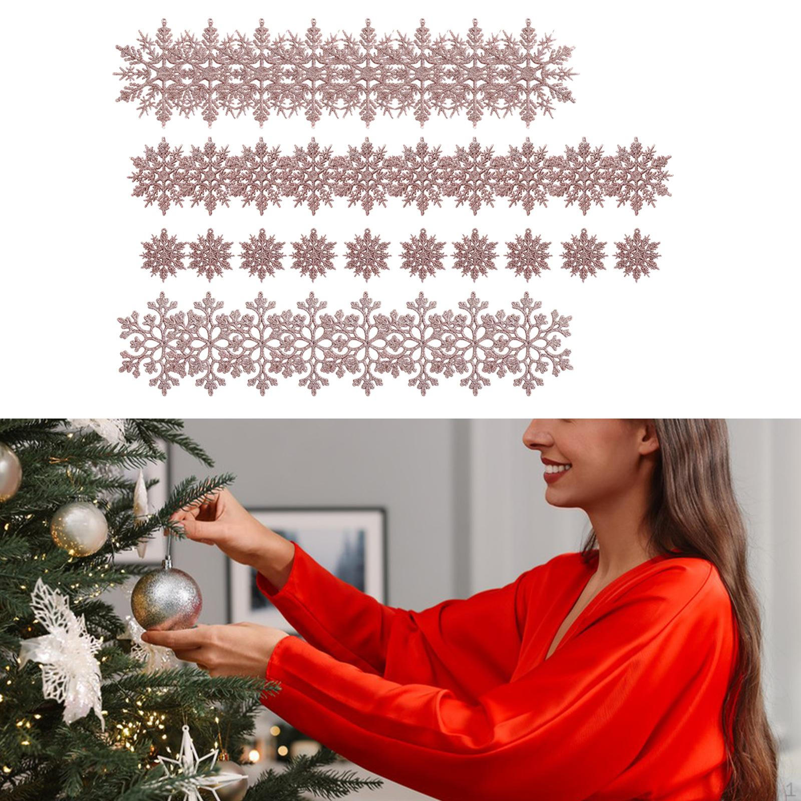 

36 штук Рождественские снежинки Украшения Декор Подарочные Декоративные Поделки Украшения для Рождественской Елки розового золота