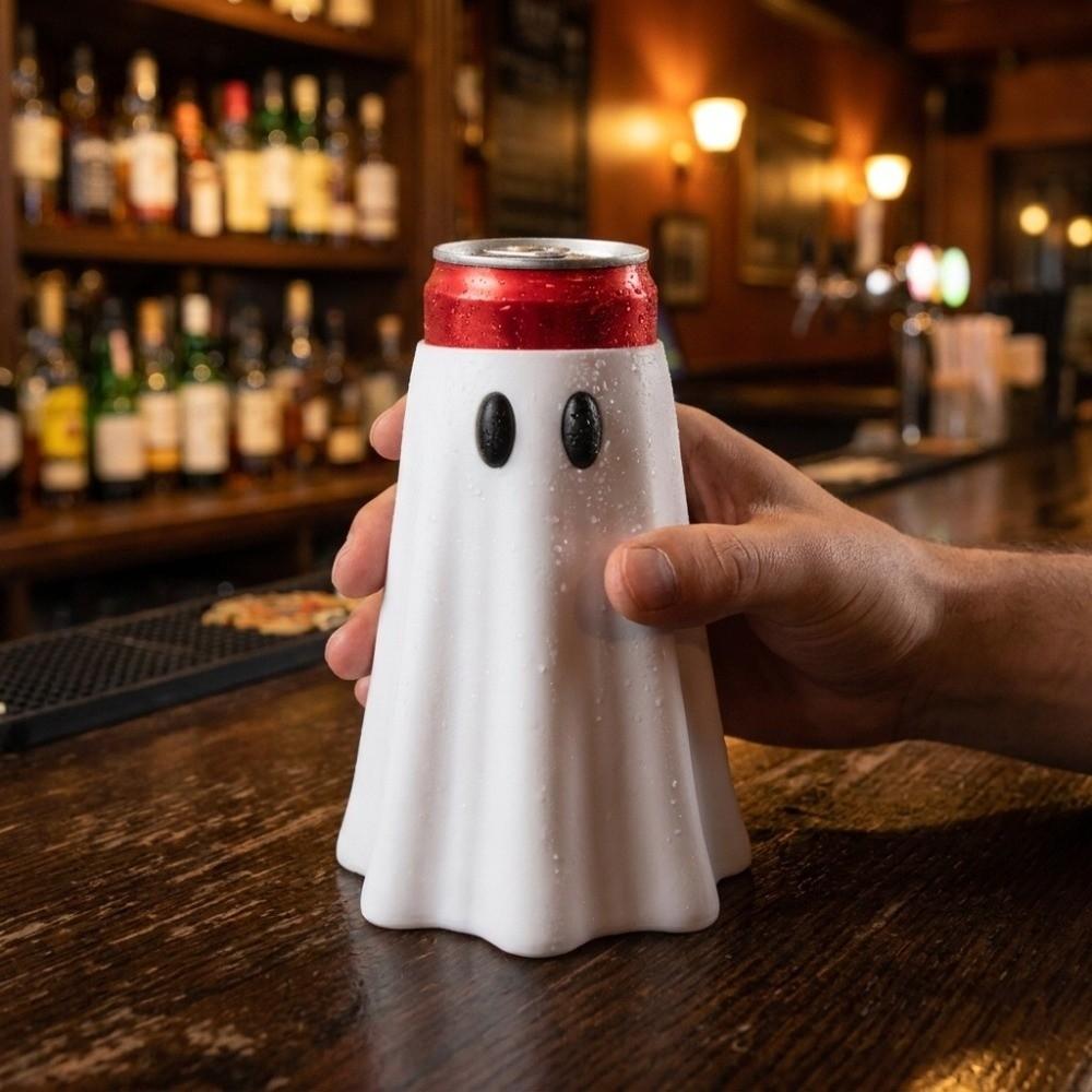 3D Printed Halloween Ghost Can Holder Spooky Ghost Beverage Sleeve Desk Ornament
