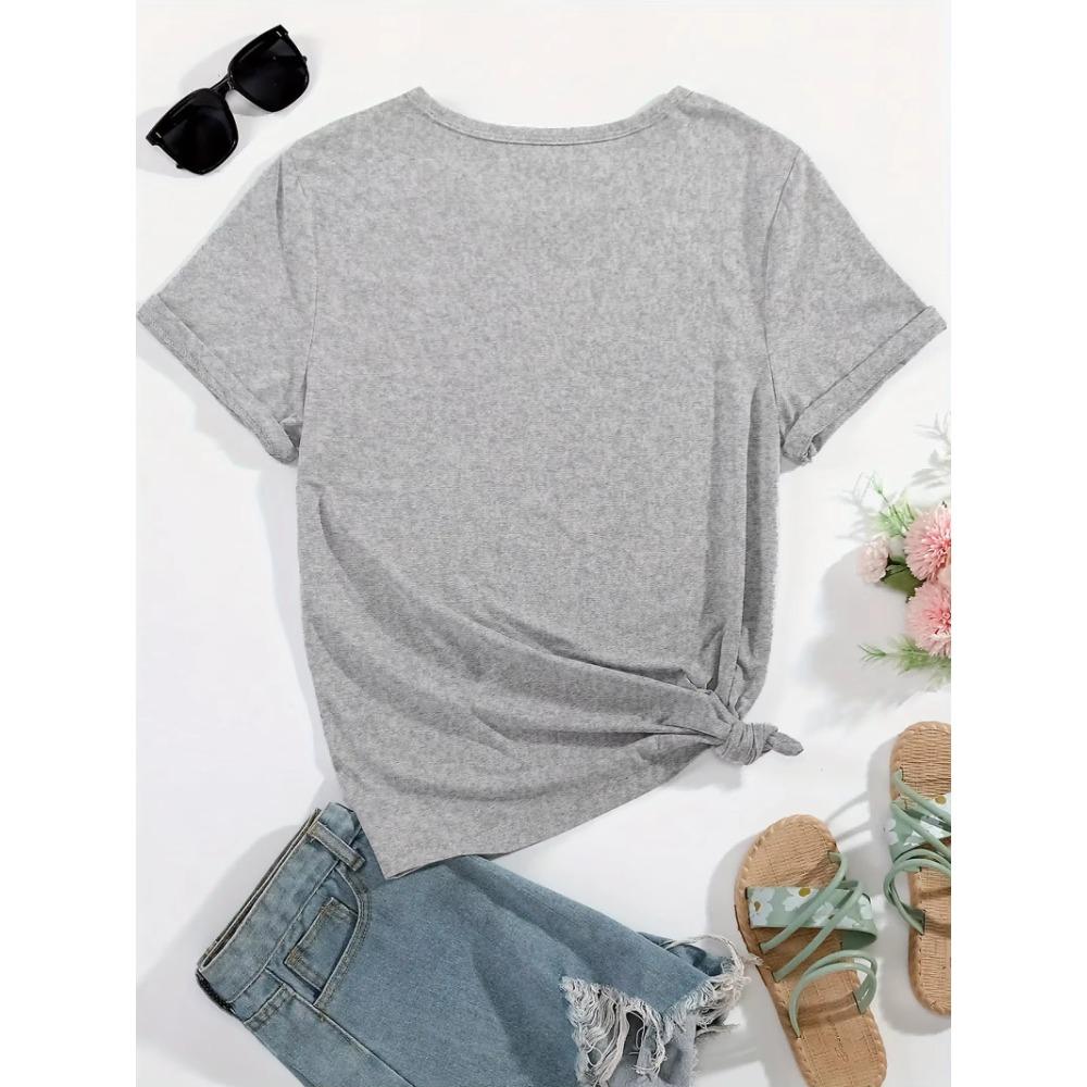 Cute Labubu Design T-shirt With A Classic Labubu Pose Is Suitable For Women's Casual Sportswear, Perfect For All Seasons