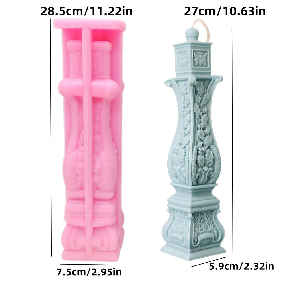 

16-31cm Square Roman pillar candle silicone mold relief carving pattern Roman pillar candle mold Roman pillar gypsum resin mold