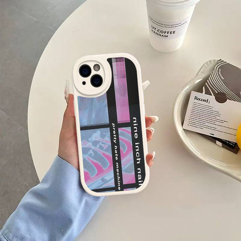 

1pc Rock Band Nine I-Inch N-Nails Leather Phone Case For IPhone 16 15 14 13 12 11 Pro Max Plus Shockproof Cover iphone XS