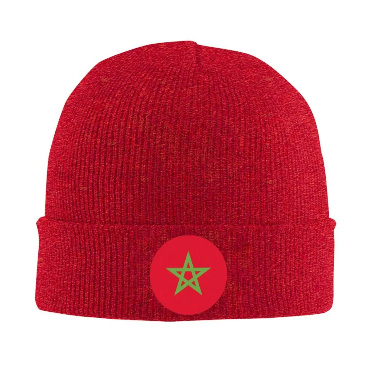 

Morocco Flag Warm Knitted Cap Winter Knit Bonnet Hat Skullies Beanies Hip Hop Caps for Unisex One Size