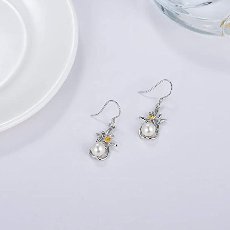 Imitationsperlen-Ohrhänger für Damen, trendige Dame, elegant, weiblich, Partyschmuck, zweifarbiges Design, exquisite Accessoires