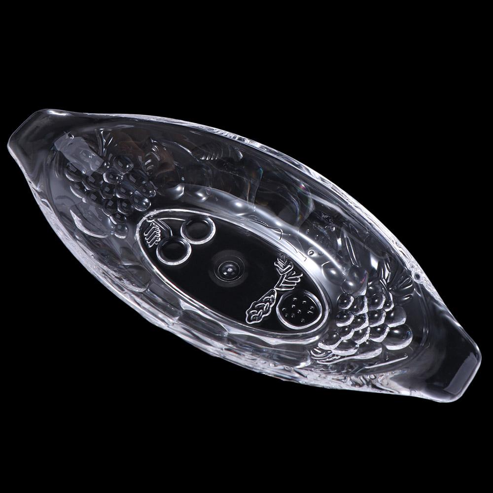 2pcs Large Size Dessert Plate Acrylic Salad Serving Bowl Boat Shaped Ice Cream Bowl  Restaurants