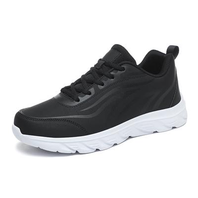 Herren Sportschuhe aus Synthetikleder sind Leicht, Weich, Bequem, Schwarzer Freizeitschuh zum Springen, Fitness, Wasserdichte Sneaker 48