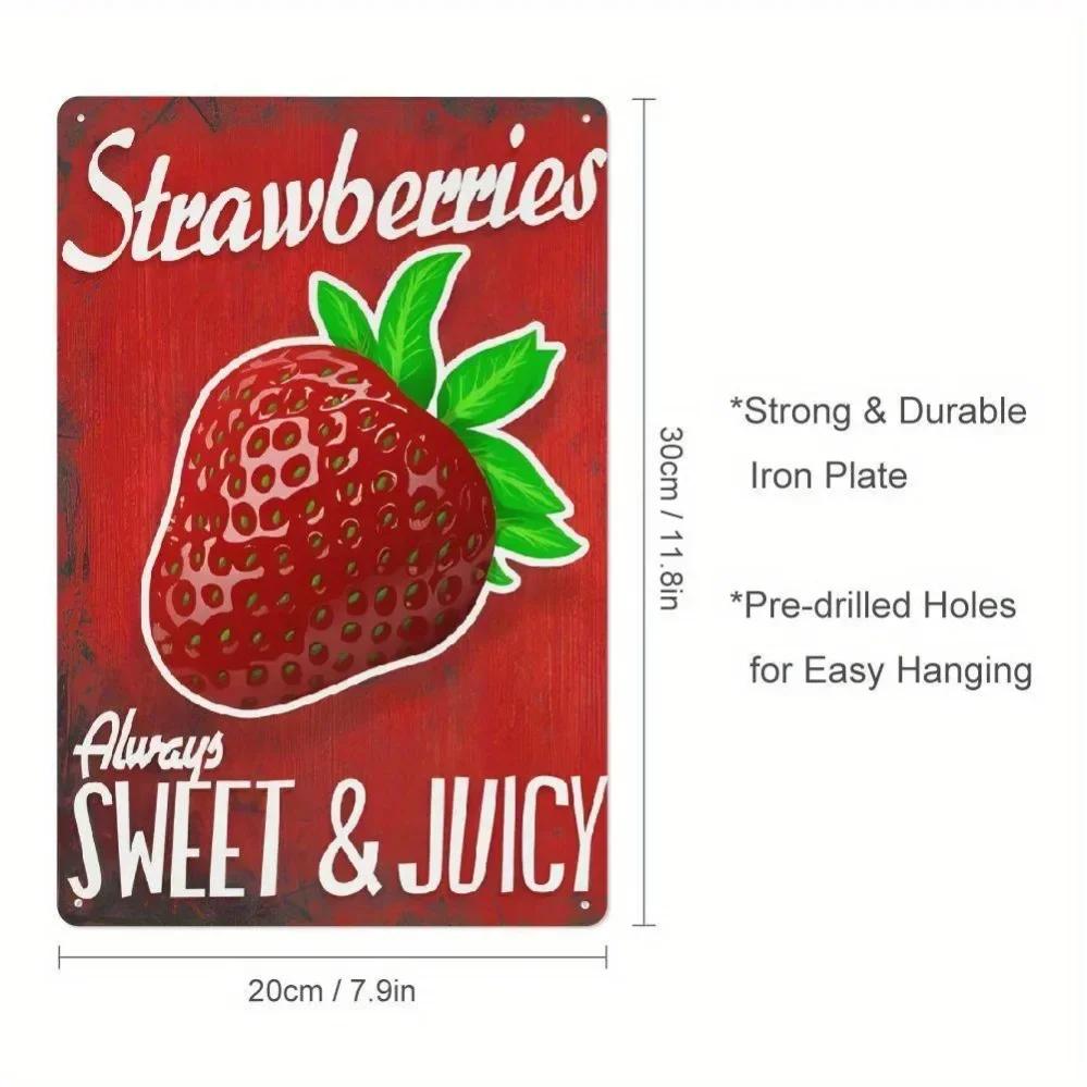 

Vintage Always Sweet Juicy Strawberry Sign Rustic Decor for Bakery Nooks 20x30cm