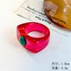 Fashion Simple Inlaid Colorful Y2k Resin Ring Women Sweet Cute Ins Birthday Party Hip Hop Commemorative Jewelry Rings Gift Women