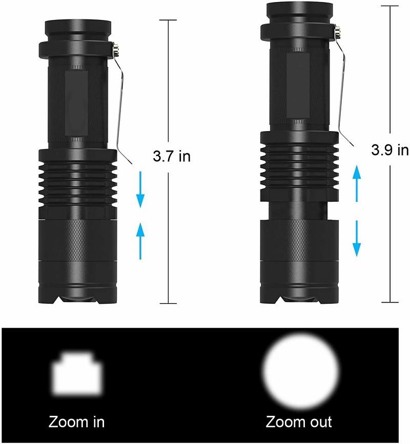 D2 5 Pack Penlight Lights Lantern Ultra Bright Flashlight Torch Waterproof Led Bulbs Adjustable Focus Hunting Cycling Climbing