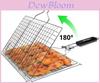 Cesta Plegable para Barbacoa de Acero Inoxidable de Primera Calidad con Agujeros y Bolsa de Almacenamiento