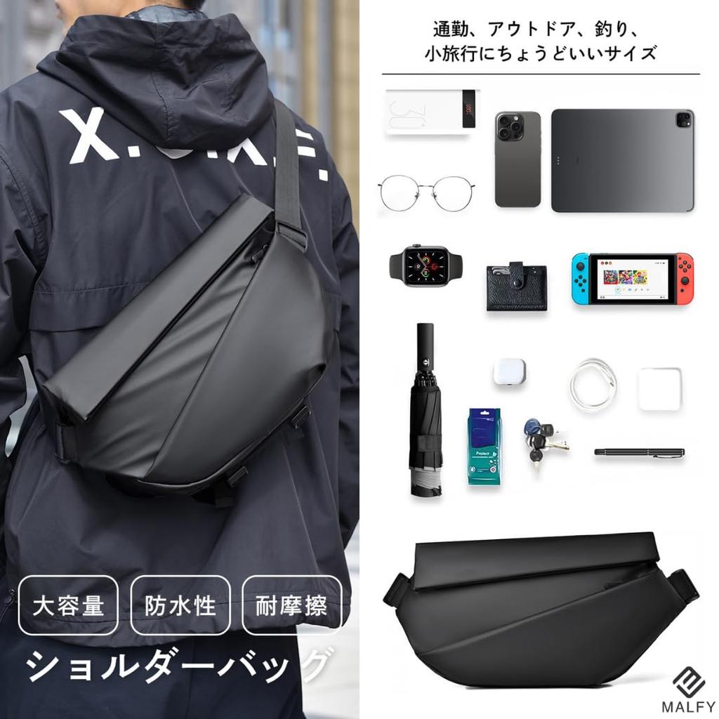 MALFY New Waist Bag with Reel Waterproof Large Multifunctional Crossbody Single Shoulder Waist Pouch Keychain, Zipper, Capacity, Bag, Bag, (Black)