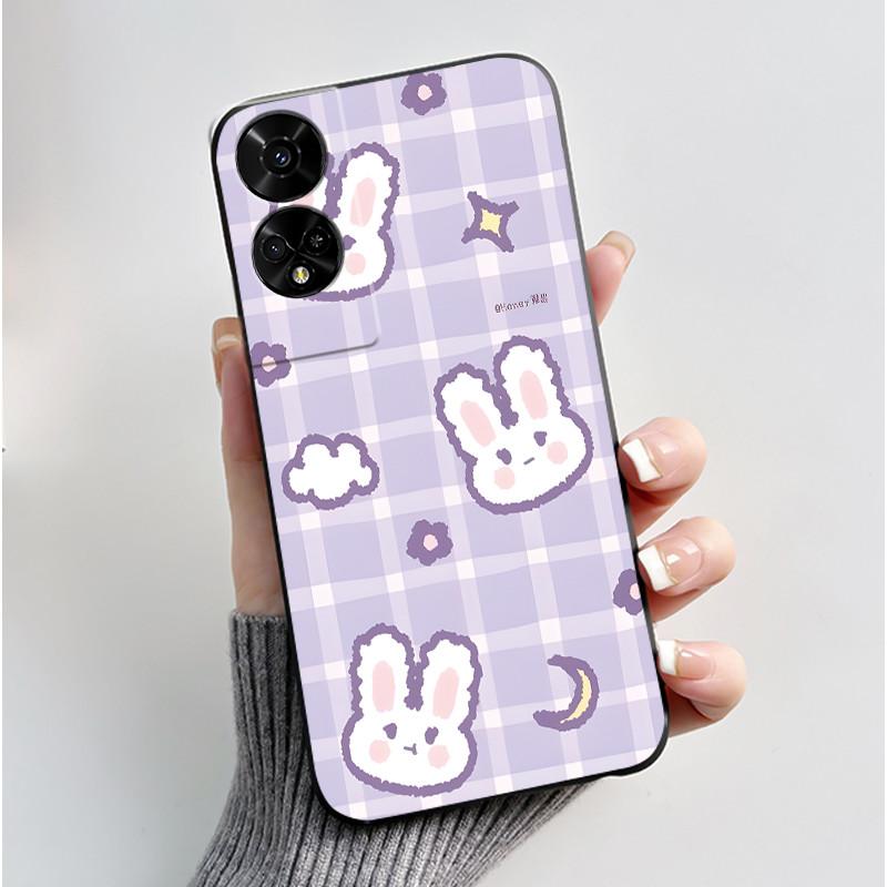 For TCL 50 5G / 50 SE Case Cute Rabbit Soft Black Silicone Back Cover For TCL 50SE Phone Cases TCL50 XE NxtPaper 5G Etui Fundas