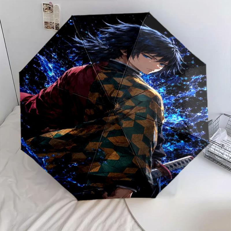 1PC Demon Slayer Automatic Umbrella - Suitable Travel Outdoor Portable Umbrella Birthday Gift Daily Essentials