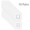 10 Pairs Strong Sticky Hung Double Sided Patch Hook Buckle Transparent Adhesive Wall Hooks Cup Sucker