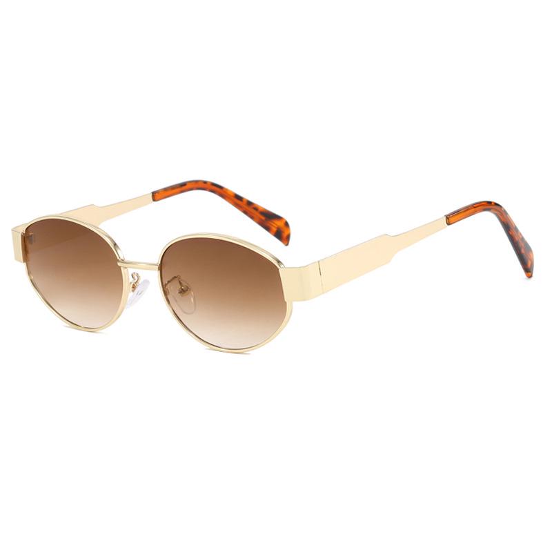 2024 Women's High-End Retro Metal Oval Sunglasses - Trendy Influencer Style