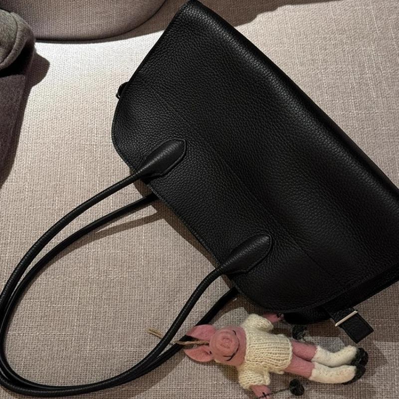 New first-layer cowhide tote bag handbag horizontal large-capacity leather women's bag commuter shoulder bag
