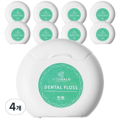 Vitahalo Daily New Wax Floss 50m Mint Flavor, 9 Pieces, 4 Pieces