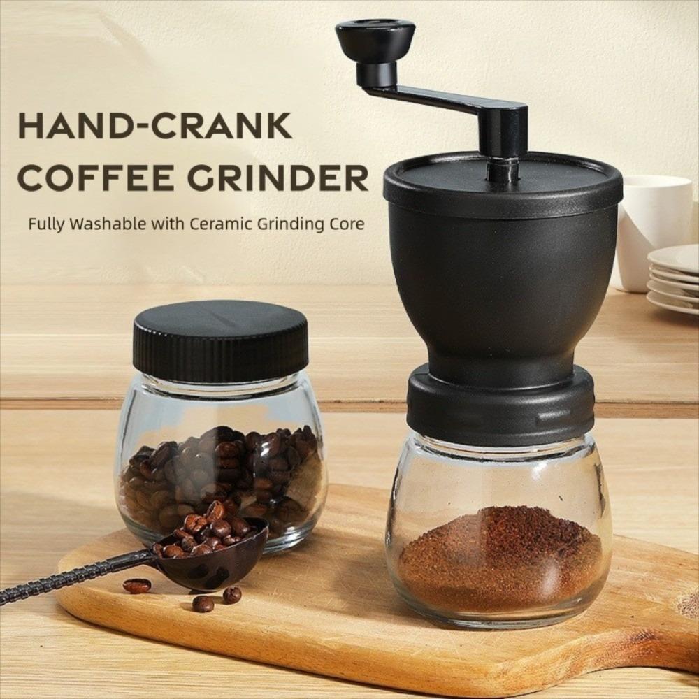 

Adjustable Manual Coffee Grinder with Hand Crank Coffee Bean Grinder Kitchen Spice Grinder Kitchen чорний