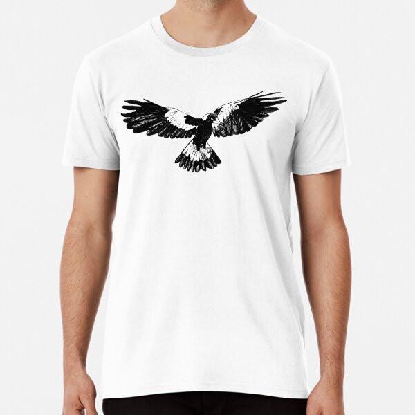 Magpie in Flight TShirt Made in Australia Unisex T-Shirt XL