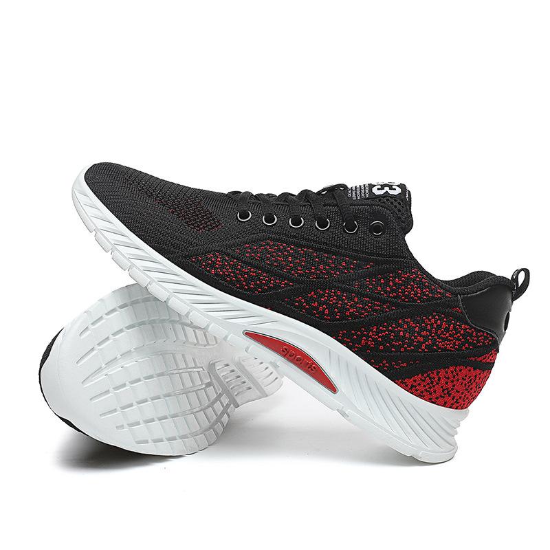 Foreign Trade Fly-woven Sports Shoes Mesh Shoes Outdoor Wear-resistant Running Casual Shoes Invisible Height Increase 6cm Men's Shoes
