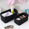 Handwoven Cotton Rope Storage Basket Rectangle Large Capacity Weaving Storage Basket Moisture-proof Breathable