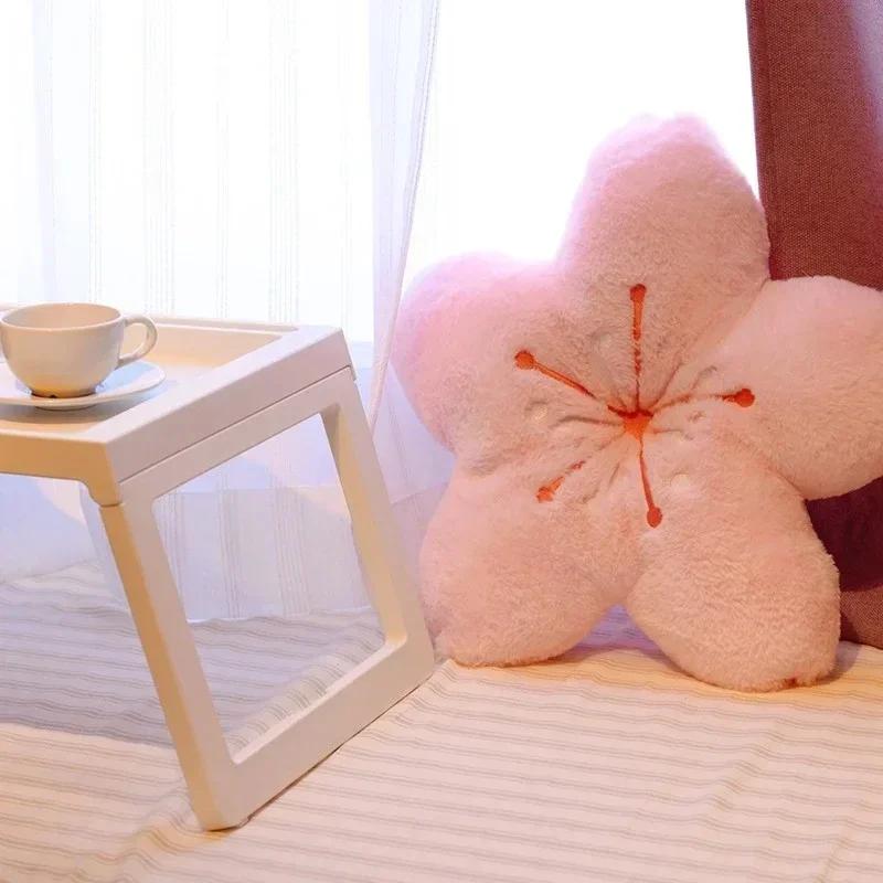Pink Cherry Blossom Pillow Ultra Soft Velvet Office Chair Sofa Cushion Bedroom Living Children's Room Decoration Floor Cushion