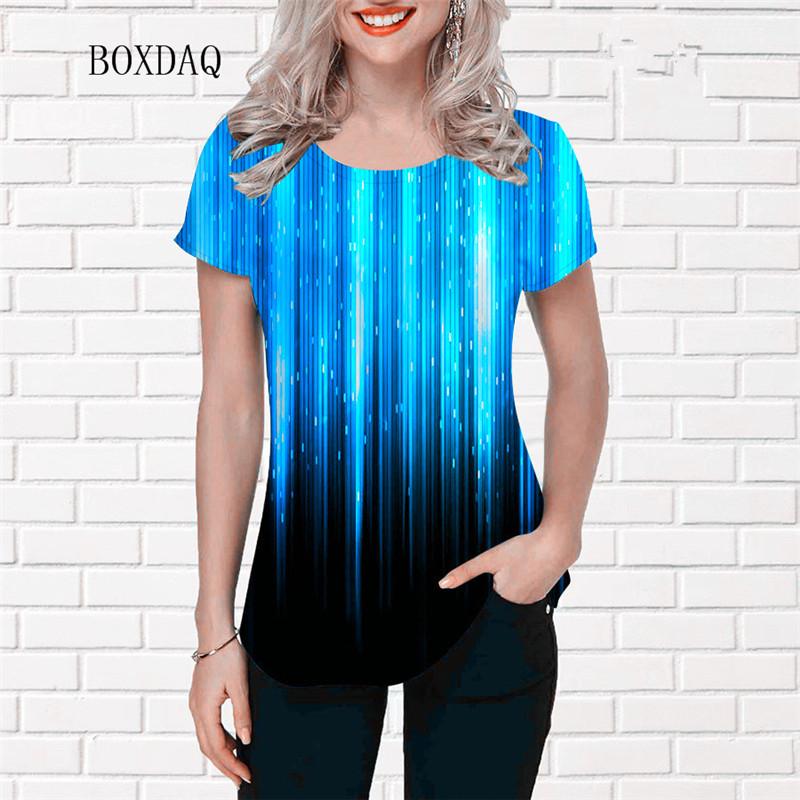 

Женские модные красные футболки с градиентом тай-дай, уличные женские футболки с короткими рукавами и круглым вырезом с 3D принтом, женские свободные топы большого размера XS