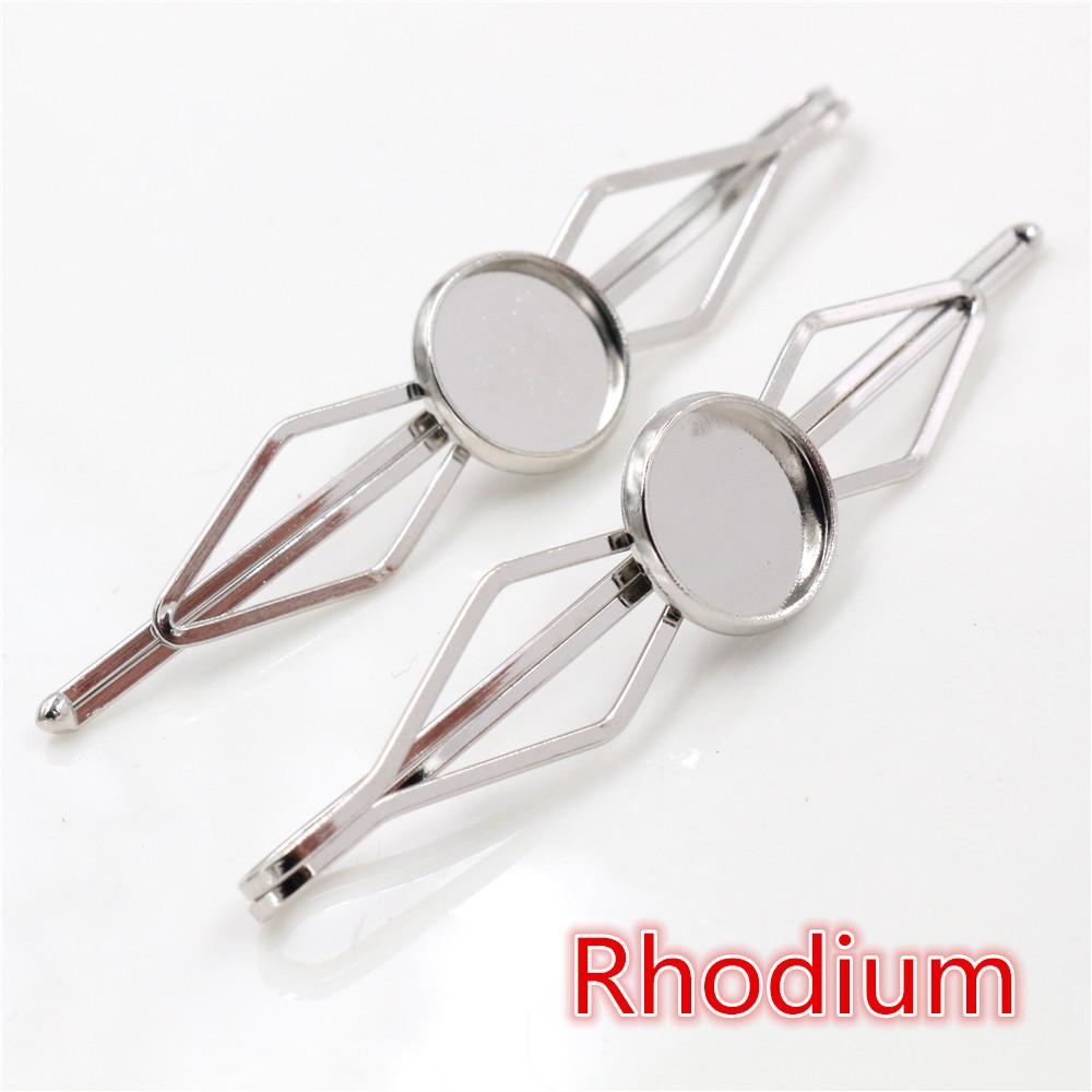 Fashion 12mm 10pcs 5 Styles High Quality 6 Colors Copper Material Hairpin Hair Clips Hairpin Base Setting Cabochon Cameo Base
