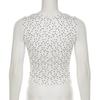 European & American Style Polka Dot Pleated Tie-Up Tank Top with Round Neck, Versatile and Slim Fit