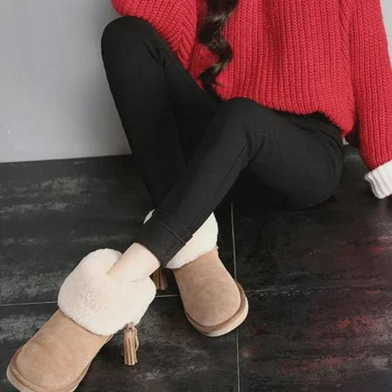 Spring & Autumn 2023 Women's High Waist Skinny Black Leggings: Slim, Elastic Jeans Style.