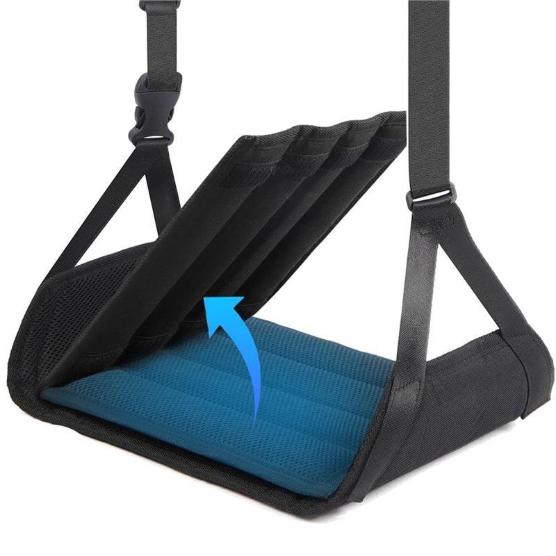 

ABJI-Airplane Foot Hammock For Plane Travel, Detachable Bamboo Foot Rest For Long Flights, Desk Foot Support Accessory чёрный