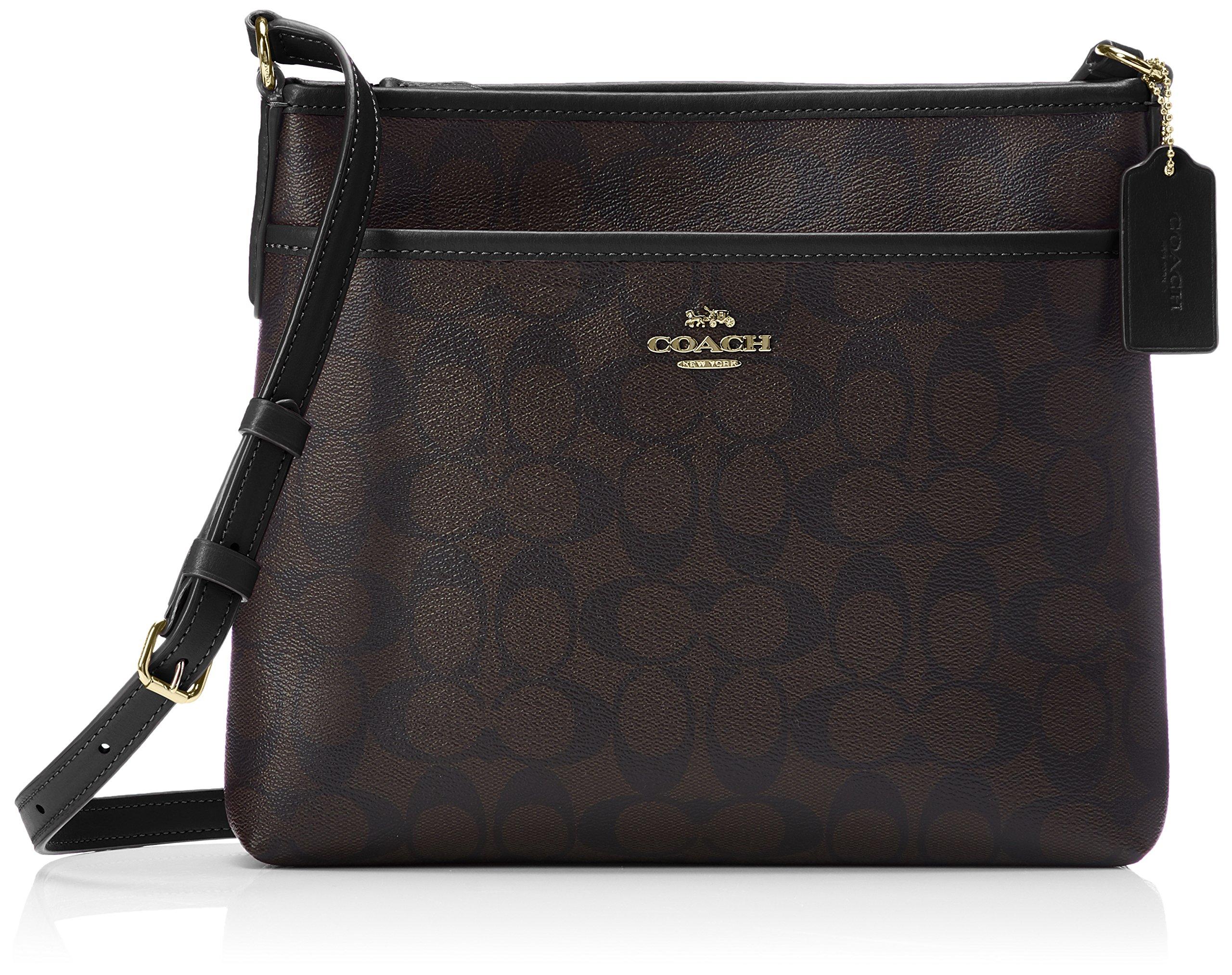 

Сумка через плече F29210 Signature Sacoche PVC Leather [Coach] Brown/Black [Item]