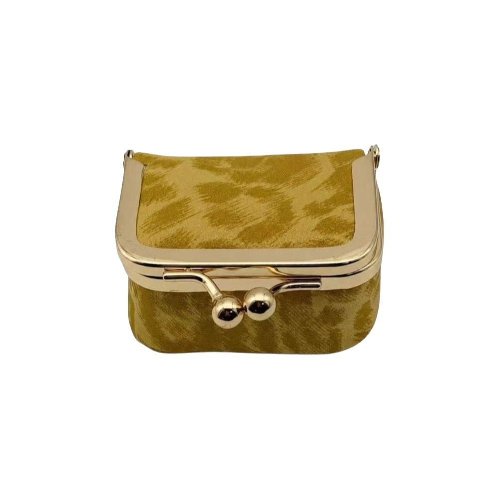 PU Leather Leather Jewelry Bag Square Small Item Bag Elegant Kiss Lock Coin Purse  Ring
