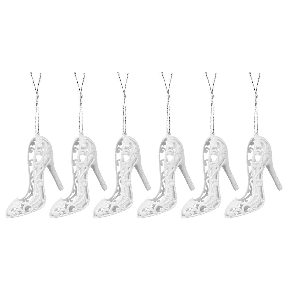 6 Pcs High Heeled Shoes Shaped Christmas Tree Pendant Xmas Decorations Holiday Supplies Home nament Wind Chimes Hanging Decor