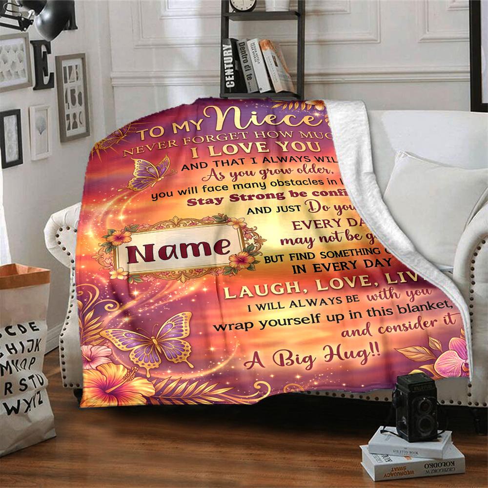 Love Support Blanket Customize Your Name Blanket Soft And Comfortable It'S The Perfect Gift For Family Friends Or Loved Ones Suitable For All Seasons