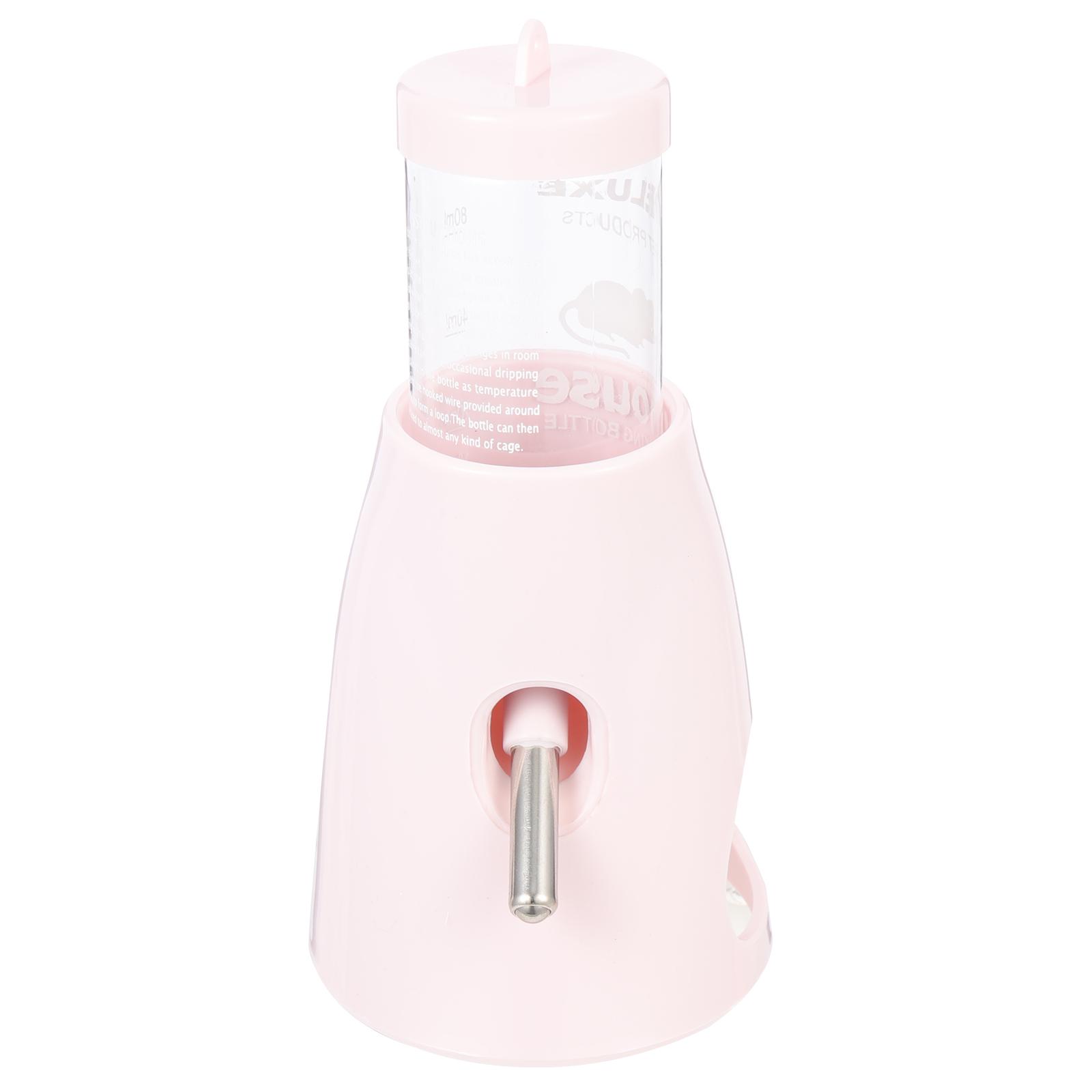 Поилка для хомяка Прозрачная Герметичная Клетка Кормушка Для Морской Свинки Шиншиллы Товары Для Питомцев Стоячая Поилка розовый