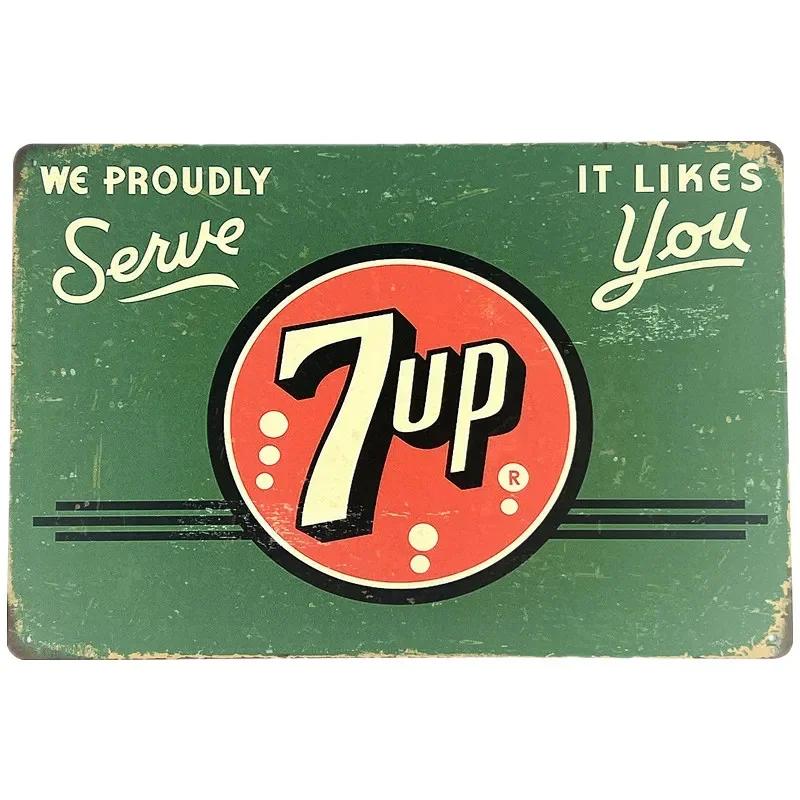 Vintage Cola UP Drink Poster Metal Tin Signs Plaque Drinks Retro Art Posters for Kitchen Bar Pub Club Home Workshop Wall Decor